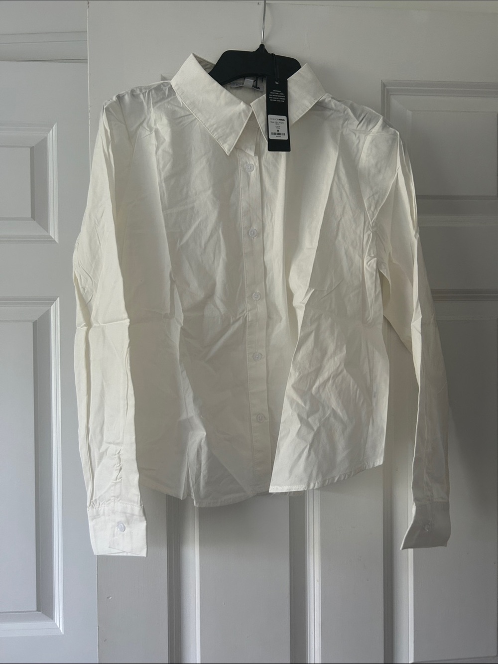 Fashion Nova Men's White Button-Up Dress Shirt